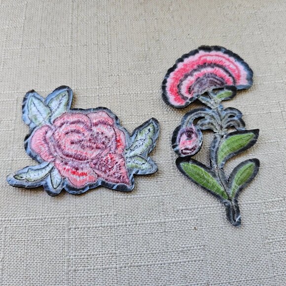 Iron On Patches Embroidery Floral Multi Colot Applique Patches Lot of 2 - Picture 8 of 8